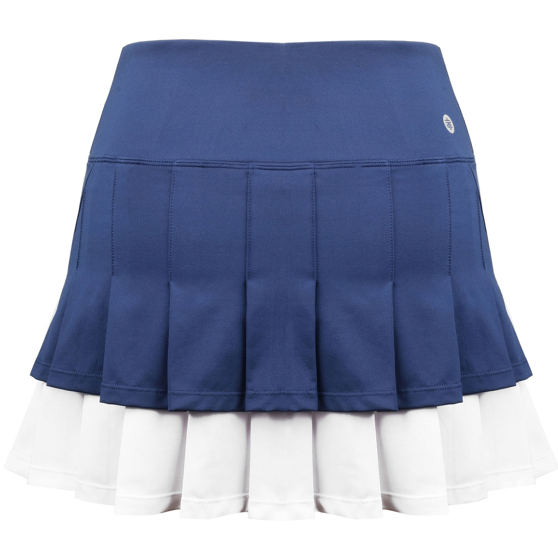 W2207-NVW DUC Flirt-2 Women's Double-Pleat Tennis Skort (Navy/White)