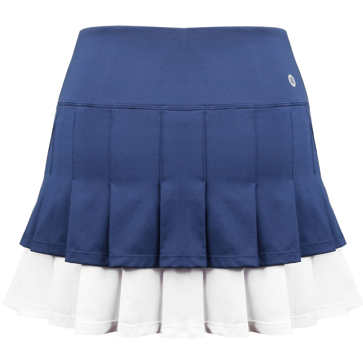 W2207-NVW DUC Flirt-2 Women's Double-Pleat Tennis Skort (Navy/White)