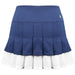 W2207-NVW DUC Flirt-2 Women's Double-Pleat Tennis Skort (Navy/White)