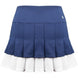 W2207-NVW DUC Flirt-2 Women's Double-Pleat Tennis Skort (Navy/White)