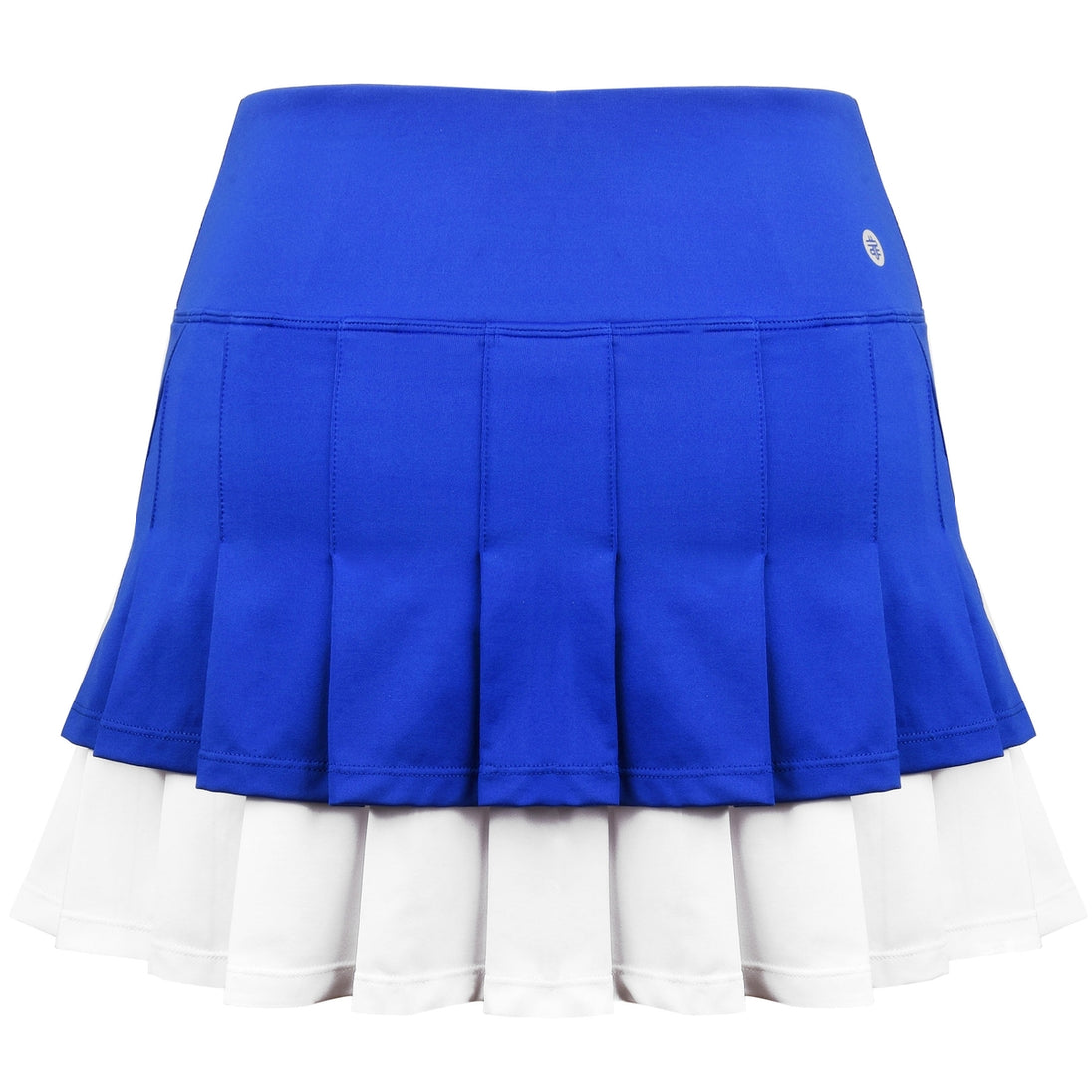 W2207-RYW DUC Flirt-2 Women's Double-Pleat Tennis Skort (Royal-Blue/White)