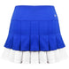 W2207-RYW DUC Flirt-2 Women's Double-Pleat Tennis Skort (Royal-Blue/White)