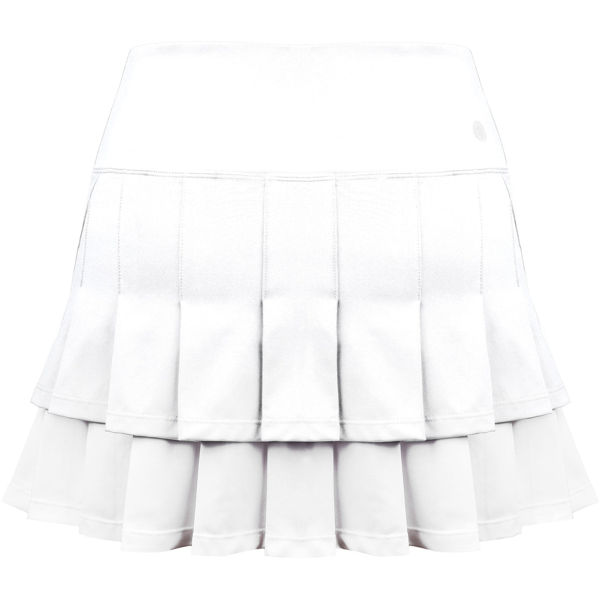W2207-WW DUC Flirt-2 Women's Double-Pleat Tennis Skort (White/White)