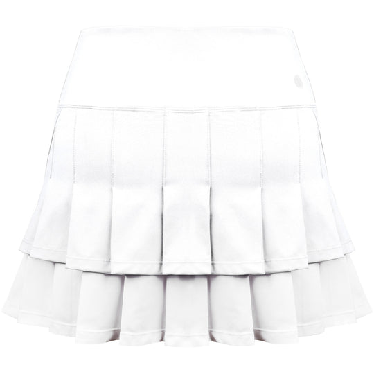 W2207-WW DUC Flirt-2 Women's Double-Pleat Tennis Skort (White/White)