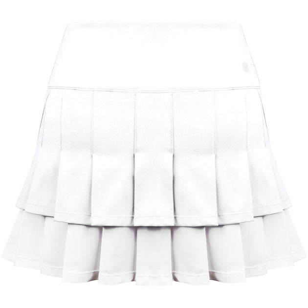 W2207-WW DUC Flirt-2 Women's Double-Pleat Tennis Skort (White/White)