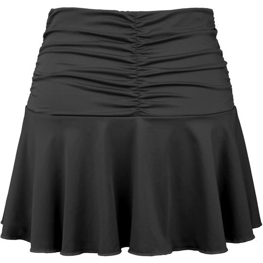 W2208-BK DUC Kourtney Women's Ruched / Flounce Tennis Skort (Black)
