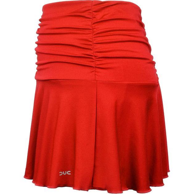W2208-RD DUC Kourtney Women's Ruched / Flounce Tennis Skort (Red)
