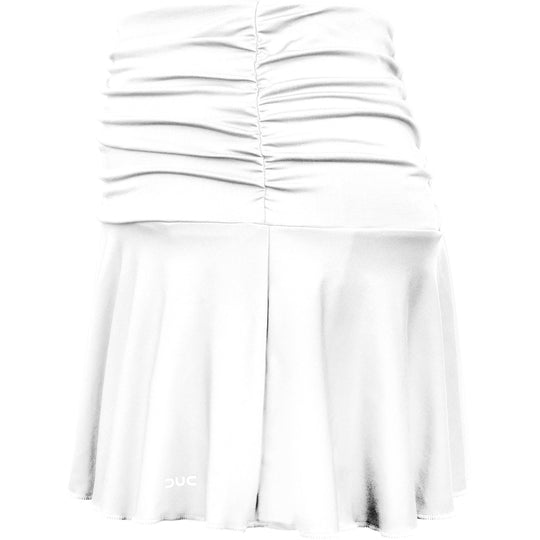 W2208-WW DUC Kourtney Women's Ruched / Flounce Tennis Skort (White)