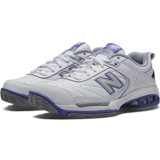 WC806W-D New Balance Women's Tennis Shoes Wide (White/Navy)