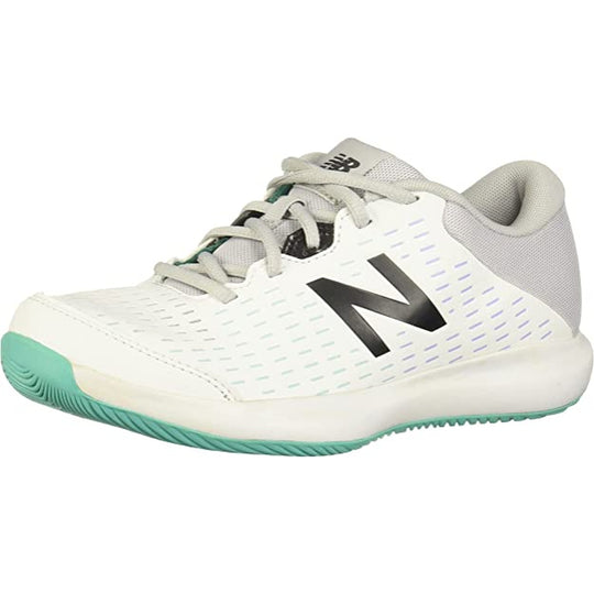 WCH696D4 New Balance Women's 696 V4 Hard Court Tennis Shoes (White/Grey/Tidepool)