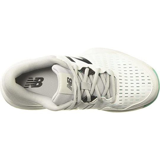 WCH696D4 New Balance Women's 696 V4 Hard Court Tennis Shoes (White/Grey/Tidepool)