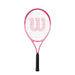 BurnPinkJunior-Pink-OG Wilson Burn Pink Girls' Tennis Racquet bundled with 3 Pink Overgrips and a Can of Pink Tennis Balls