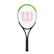 WR055410U-Ball-Black-OG Wilson Blade Feel Pre-Strung 26 Inch Junior Tennis Racquet Black Green with 3 Black Overgrips Balls