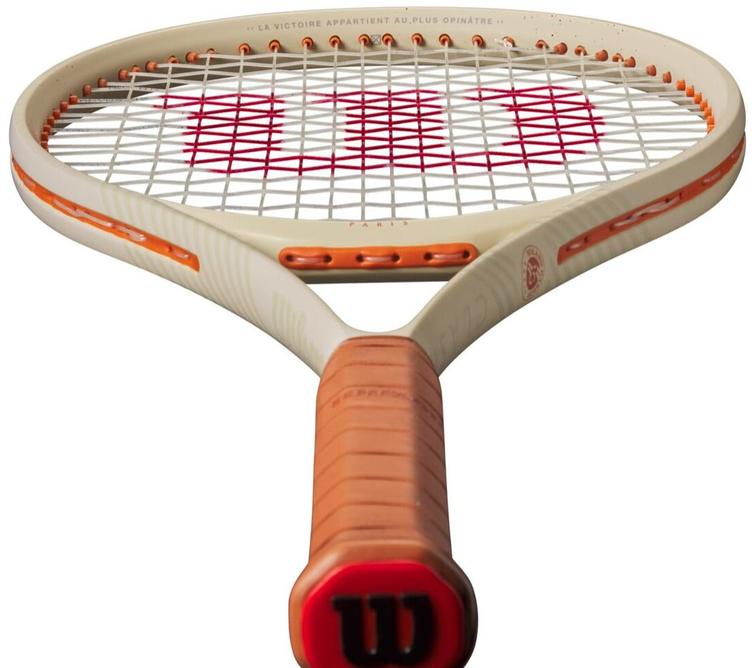 WR167211U Wilson Roland-Garros Clash 100L v2 Tennis Racquet (Cream/Orange)