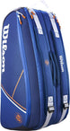 WR8018200 Wilson Roland Garros Super Tour 9 Pack Tennis Bag (Blue/White/Clay)