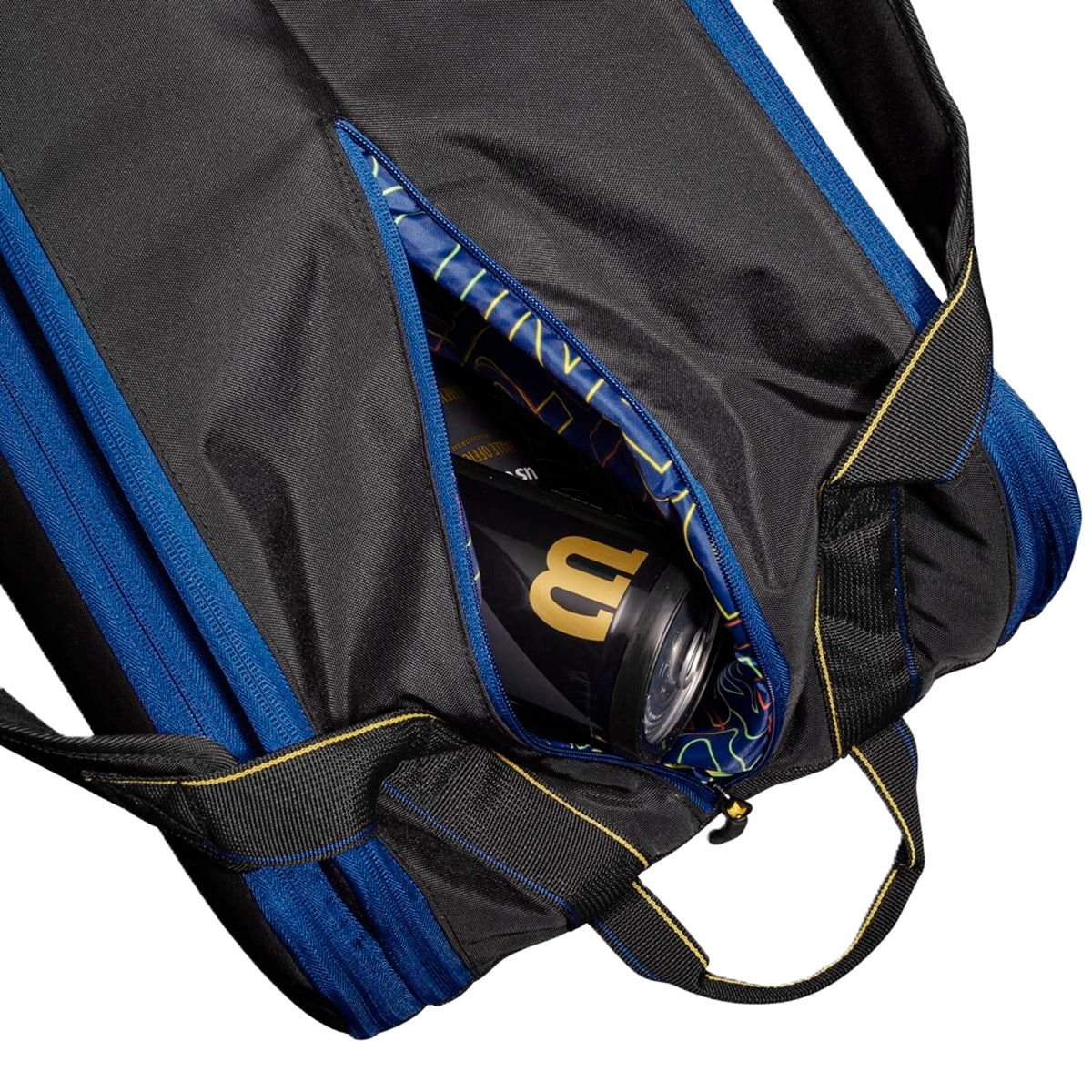 WR8021201001 Wilson US Open Tour 12 Pack Tennis Bag (Black/Blue/Yellow)