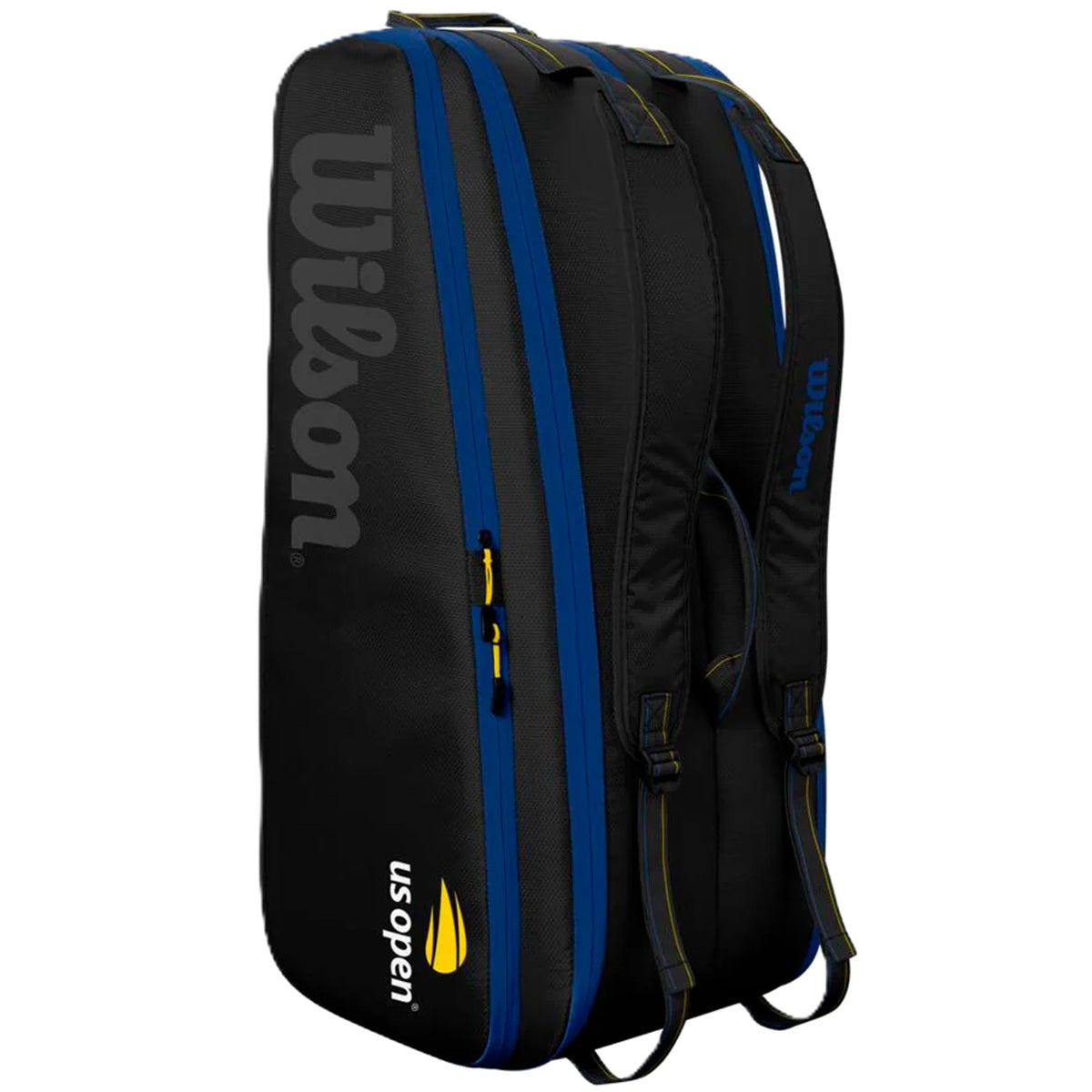 WR8021201001 Wilson US Open Tour 12 Pack Tennis Bag (Black/Blue/Yellow)