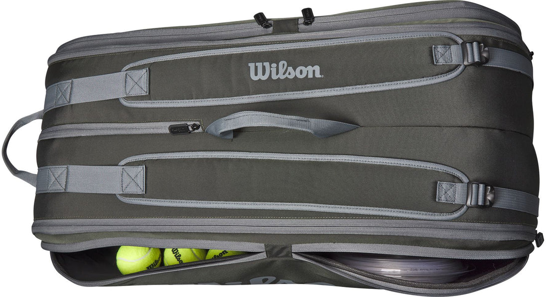 WR8022401001U Wilson Tour 12 Pack Tennis Bag (Dark Green)