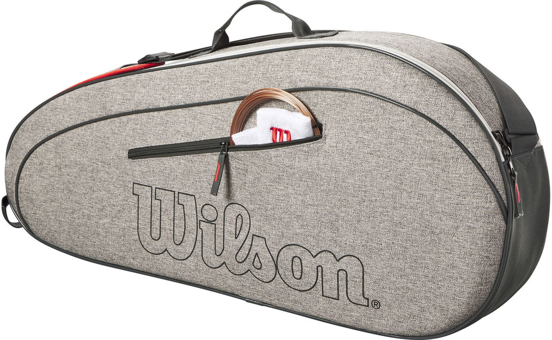 WR8022801001U Wilson Team 3 Pack Tennis Bag (Heather Grey)