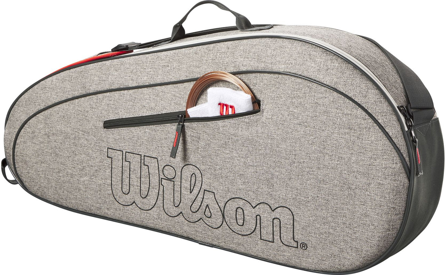 WR8022801001U Wilson Team 3 Pack Tennis Bag (Heather Grey)