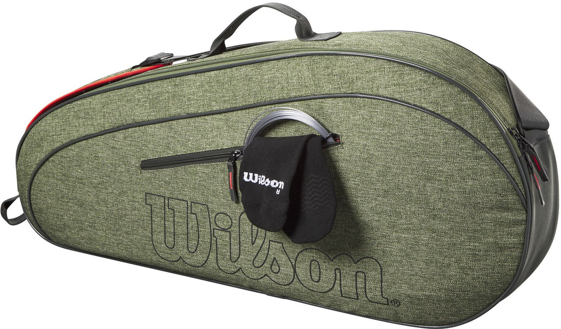 WR8022901001U Wilson Team 3 Pack Tennis Bag (Heather Green)
