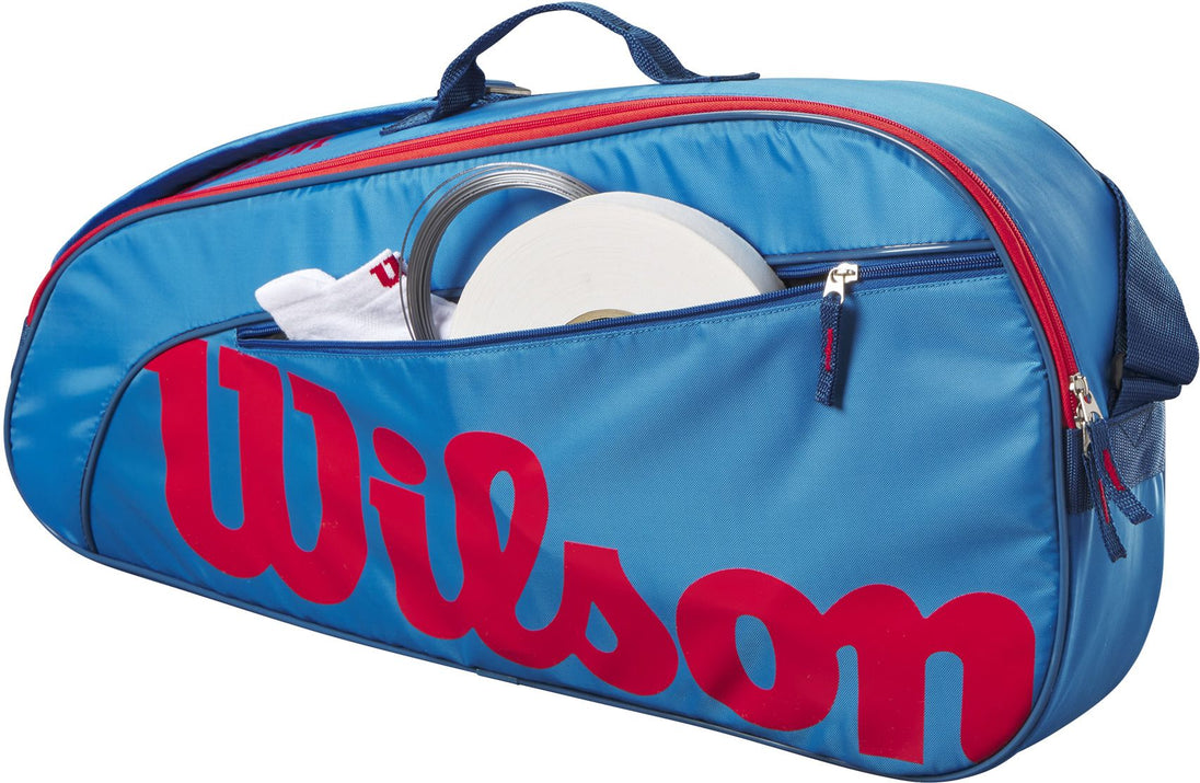 WR8023902001U Wilson Junior 3 Pack Tennis Bag (Blue/Orange)