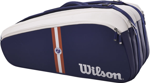 WR8026001001 Wilson Roland Garros Super Tour 9 Pack Tennis Bag (Navy/White/Clay)