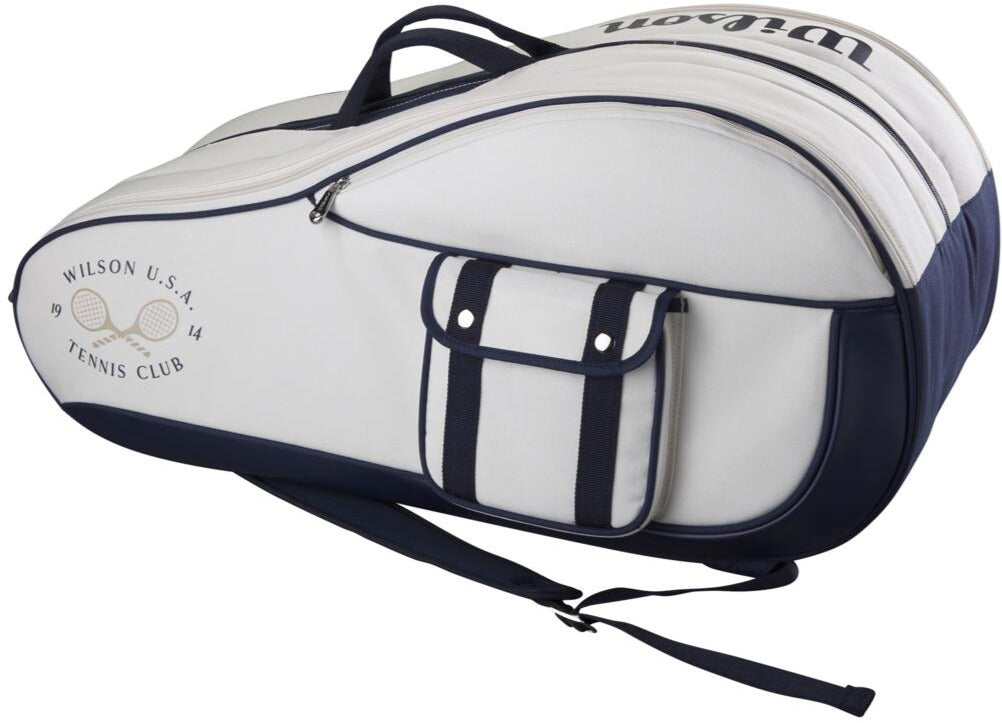 WR8033401001 Wilson 1914 Heritage 12 Pack Tennis Racquet Bag (Cream/Dark Navy)