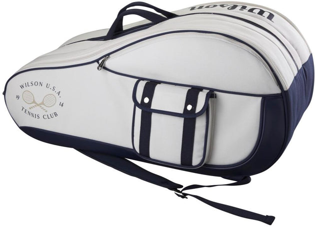 WR8033401001 Wilson 1914 Heritage 12 Pack Tennis Racquet Bag (Cream/Dark Navy)