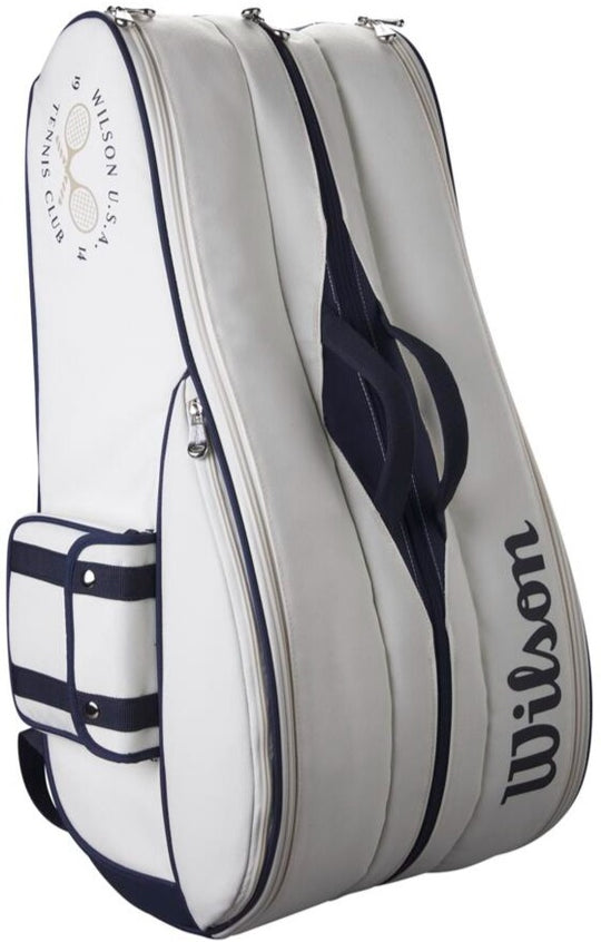 WR8033401001 Wilson 1914 Heritage 12 Pack Tennis Racquet Bag (Cream/Dark Navy)