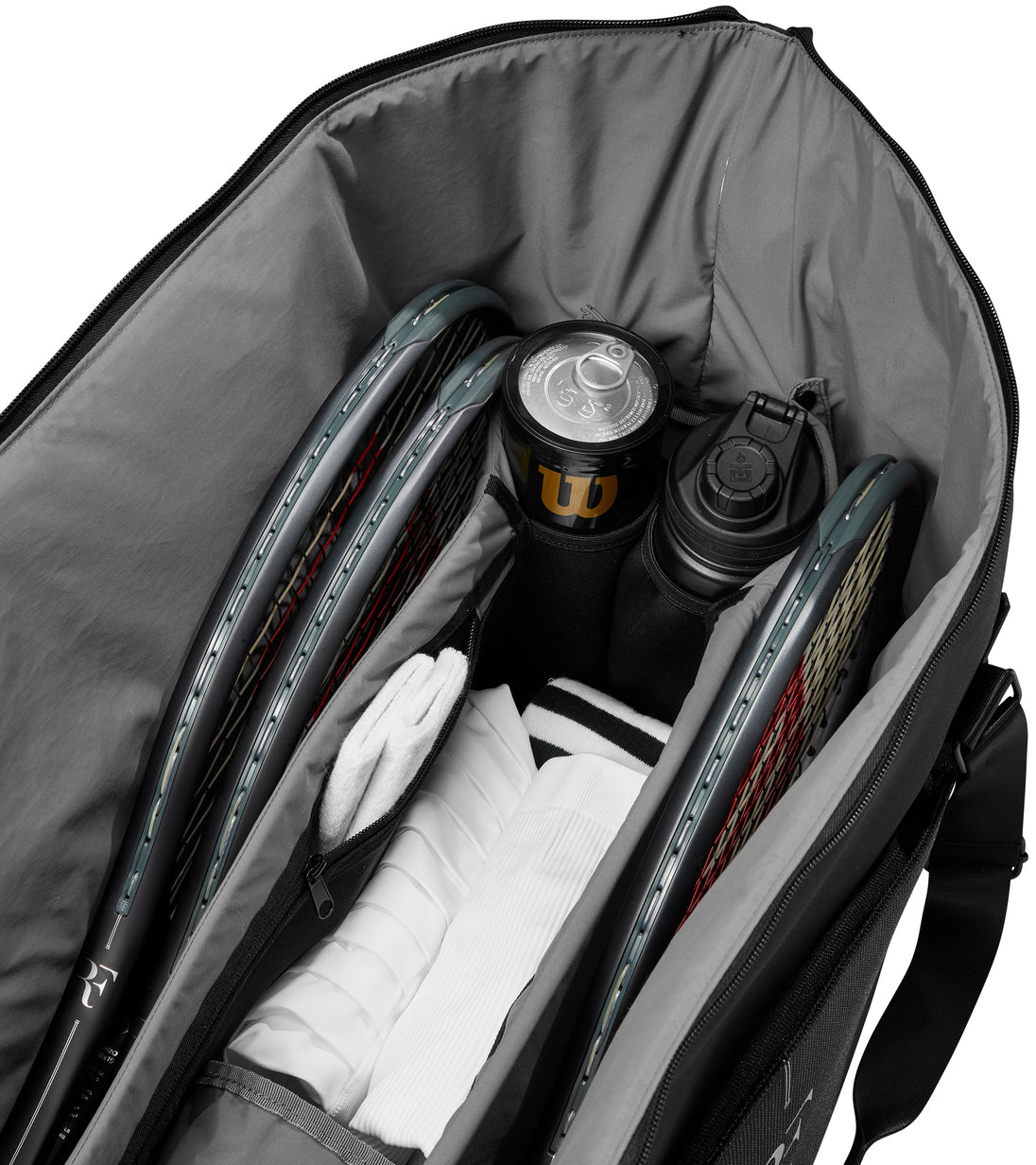 WR8034201001 Wilson RF Practice 6 Pack Tennis Racquet Bag (Black)