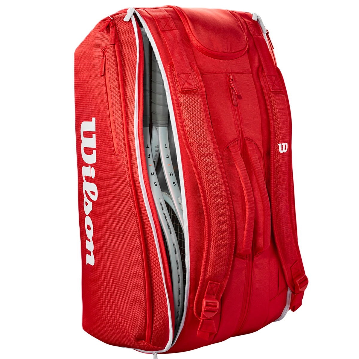 WR8036601001 Wilson Super Tour 15 Pack Tennis Bag (Red/White)