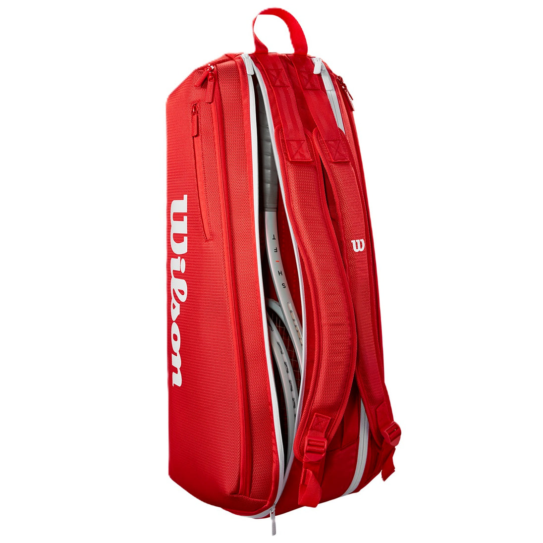 WR8036801001 Wilson Super Tour 6 Pack Tennis Bag (Red/White)