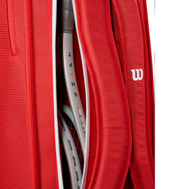 WR8036801001 Wilson Super Tour 6 Pack Tennis Bag (Red/White)