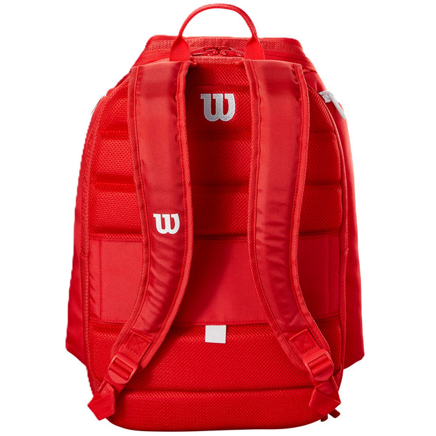 WR8036901001 Wilson Super Tour Tennis Backpack (Red/White)