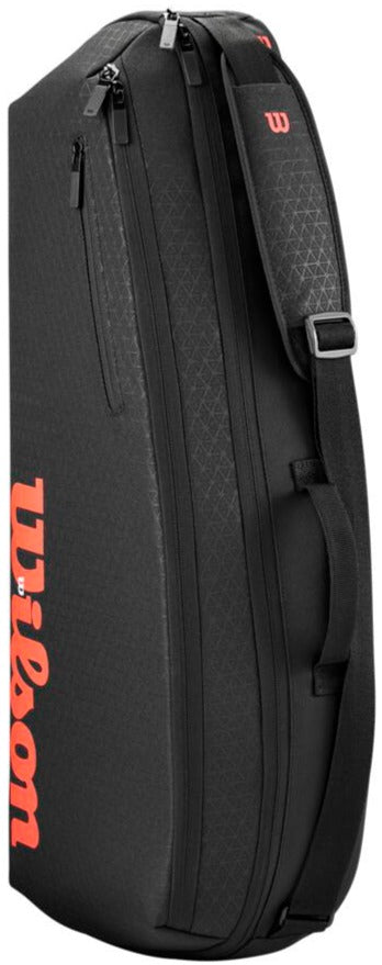 WR8038001001 Wilson Clash v3 Super Tour 3pk Tennis Racquet Bag (Black/Infrared)
