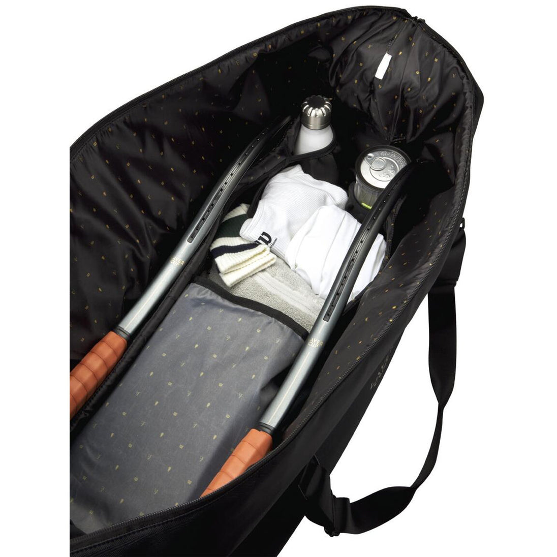 WR8048801001 Wilson RF Practice Laver Cup 6 Pack Tennis Duffel Bag (Black)
