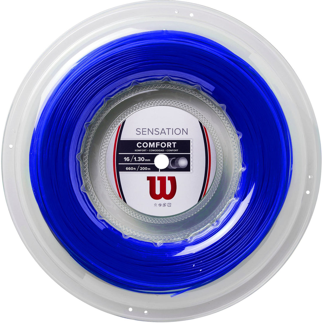WR8309101 Wilson Sensation 16g Blue Tennis String (Reel)