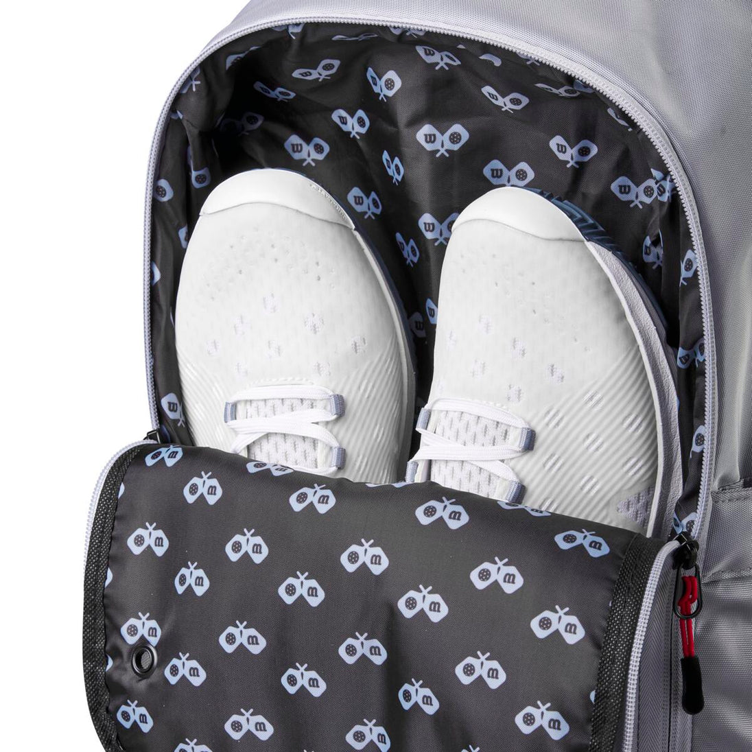 WR8905701001 Wilson Pickleball Backpack (Gray/Red)