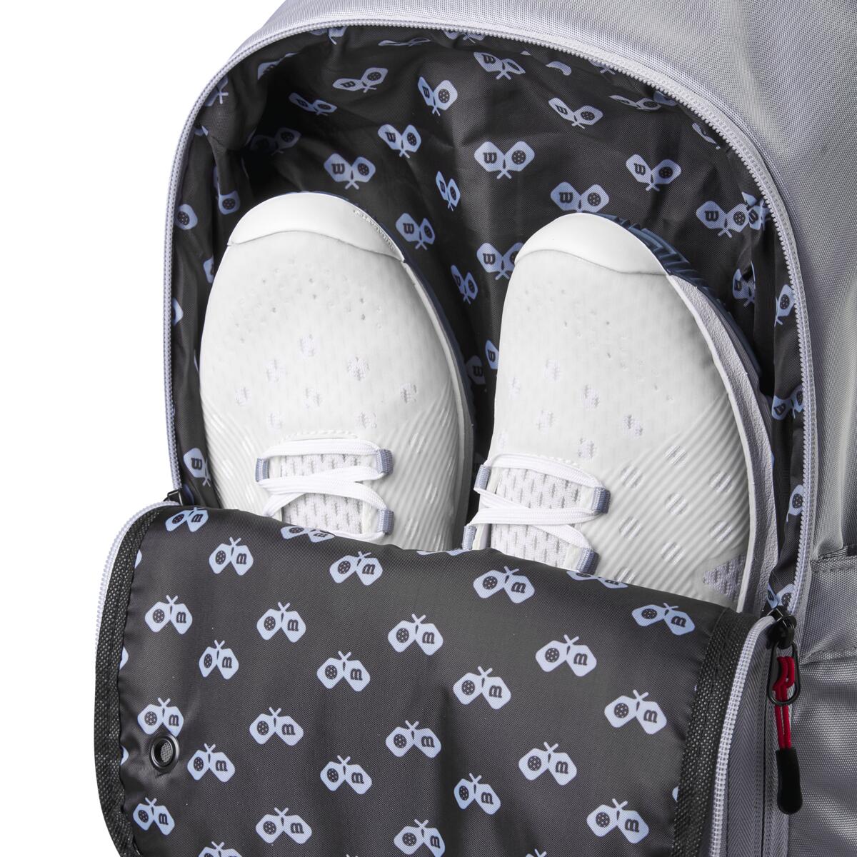 WR8905701001 Wilson Pickleball Backpack (Gray/Red)