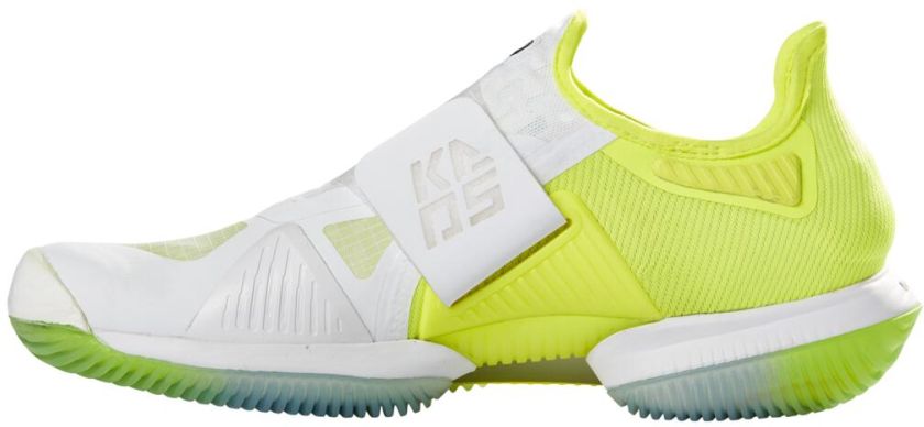 WRS327430 Wilson Men's Kaos Mirage Tennis Shoes (White/Safety Yellow/Soothing Sea)