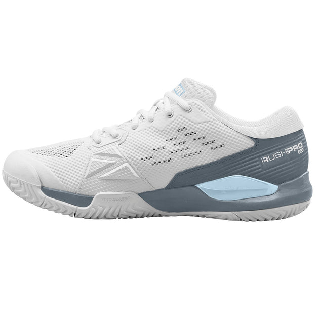 WRS329270U Wilson Women's Rush Pro ACE Pickler Pickleball Shoes (White/Stormy Weather/Classic Blue) - Left