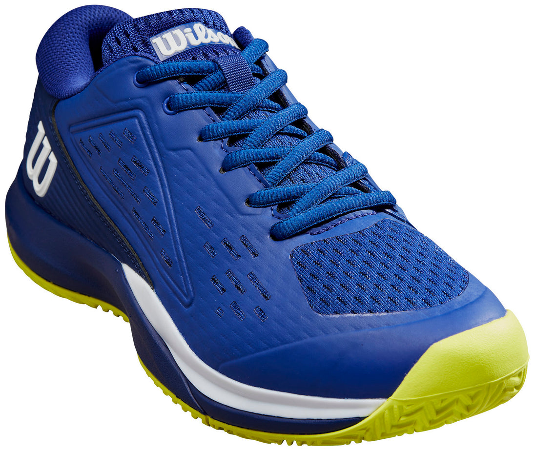 WRS331880U Wilson Junior Rush Pro Ace Tennis Shoes (Bluing/Blue Print/Safety Yellow)