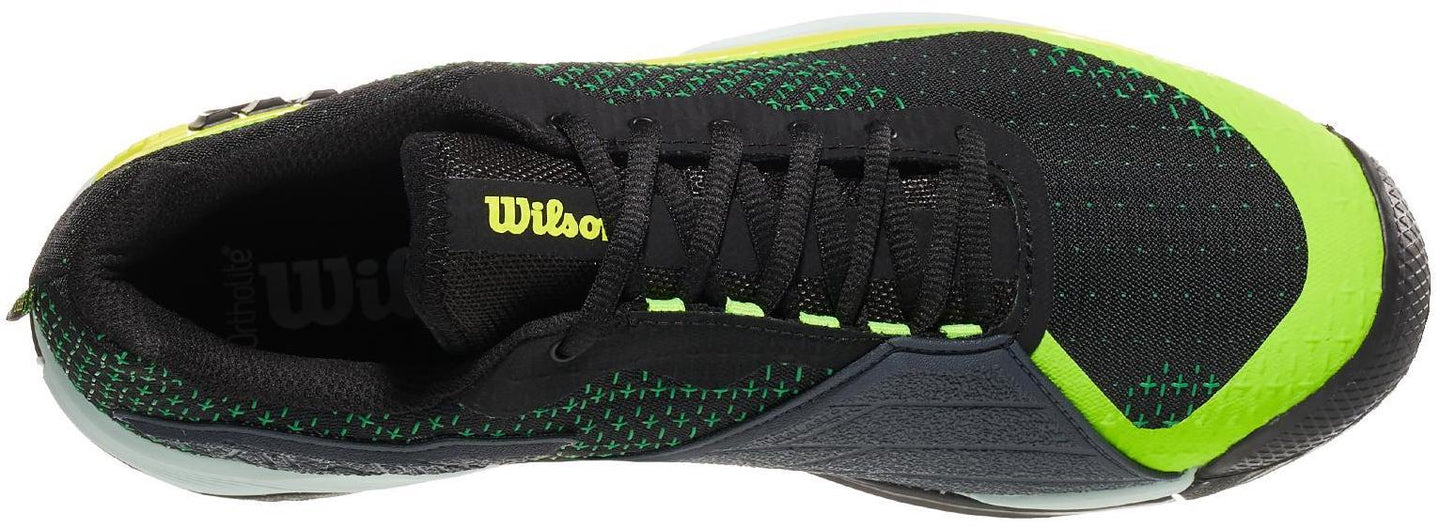 WRS332380U Wilson Men's Rush Pro Extra Duty Tennis Shoes (Black/Safety Yellow/Green Gecko)
