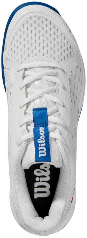 WRS333000U Wilson Junior Rush Pro L Tennis Shoes (White/Deja Vu Blue/Wilson Red)