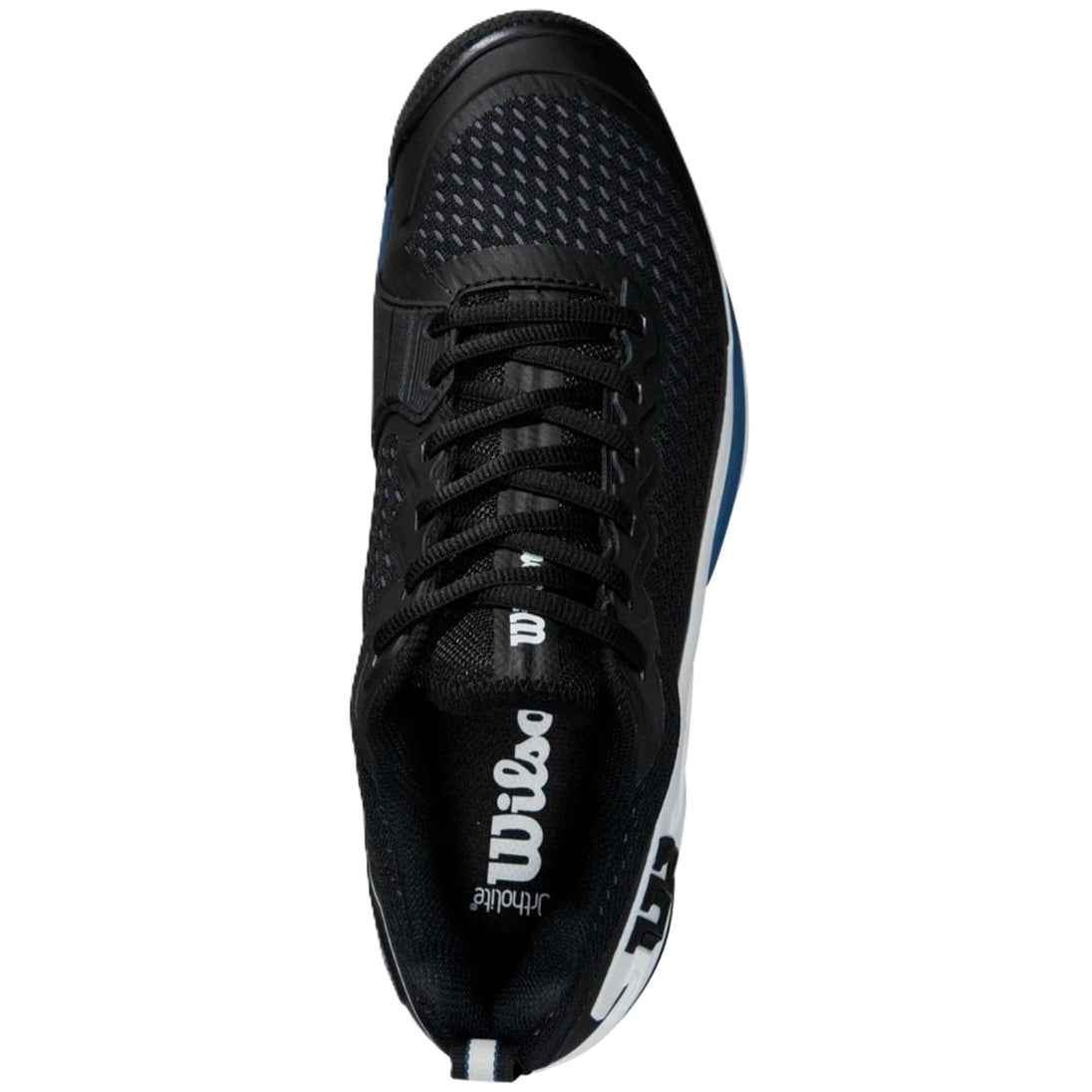 WRS333150U Wilson Men's Rush Pro 4.5 Tennis Shoes (Black/White/Ensign Blue)