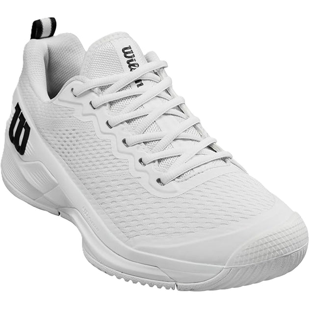 WRS333540U Wilson Men's Rush Pro 4.5 Tennis Shoes (White/White/Black)