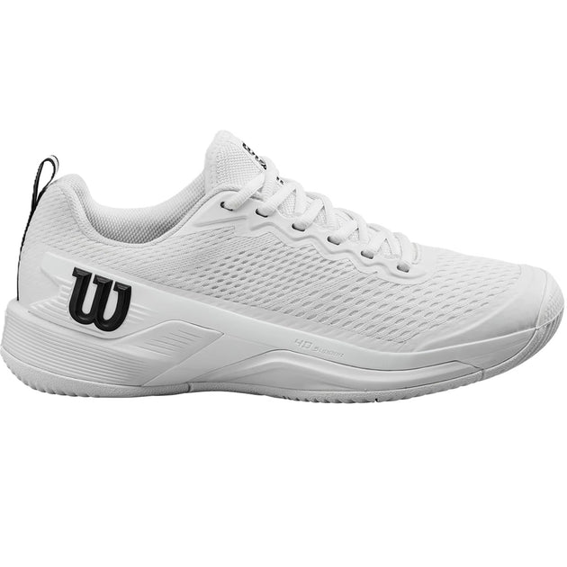 WRS333540U Wilson Men's Rush Pro 4.5 Tennis Shoes (White/White/Black)