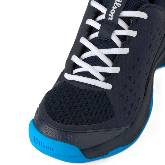 WRS335270U Wilson Junior Rush Pro L Tennis Shoes (Navy Blazer/White/Atomic Blue)