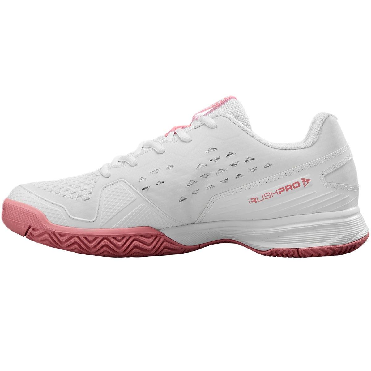 WRS335290U Wilson Junior Rush Pro L Tennis Shoes (White/White/Mauveglow)